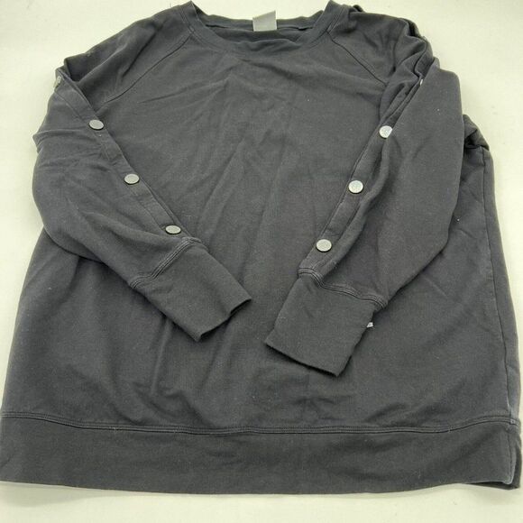Cabi Snap Sleeve Sweatshirt Black Pullover top size Small #3686 - Picture 1 of 4